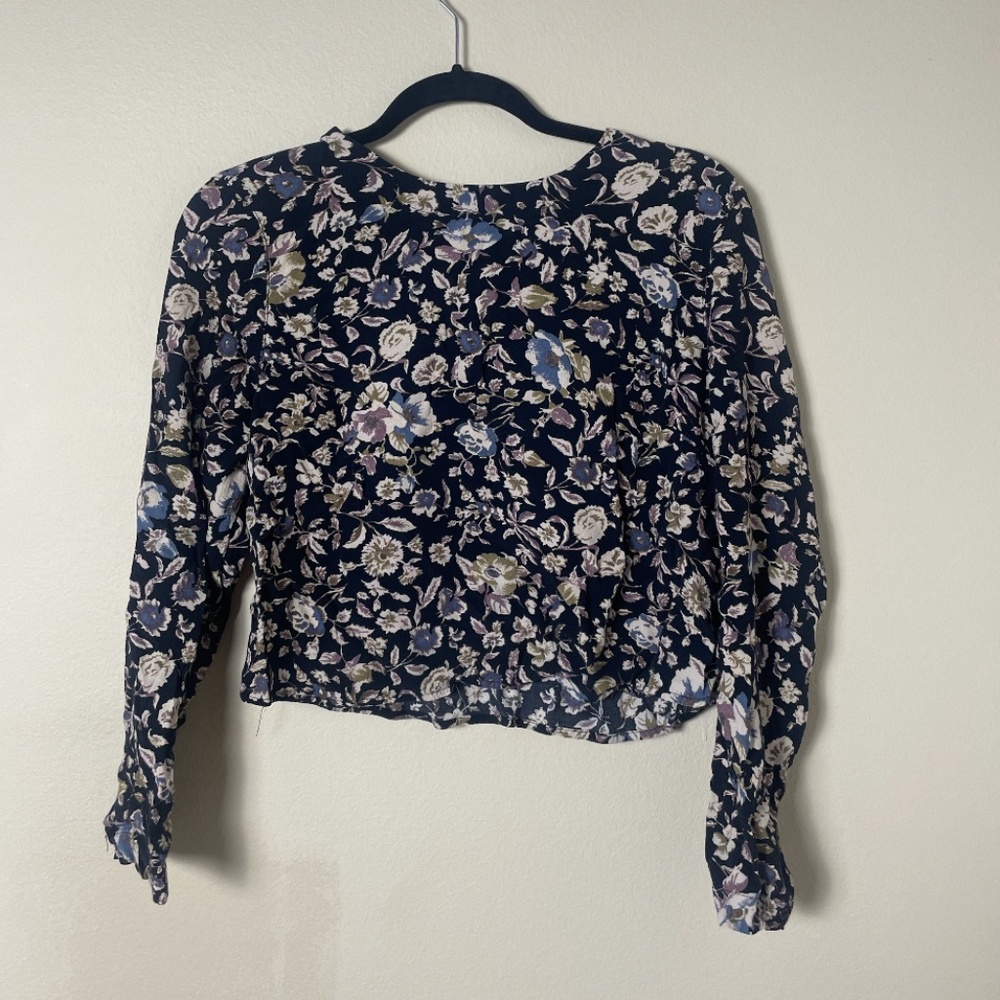 Kimchi Blue Floral Button Back Hipster Hippie Boho Chic Girly Flower Blouse